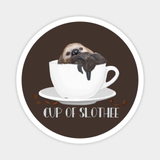 Sleepy Sloth | Cup Of Slothee | Coffee Lover Magnet